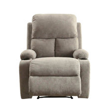 Velvet-Upholstered Manual Recliner Chair, Latch Handle, Gray Velvet
