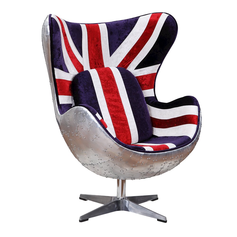 Brancaster Accent Chair w/Swivel Pattern Fabric & Aluminum
