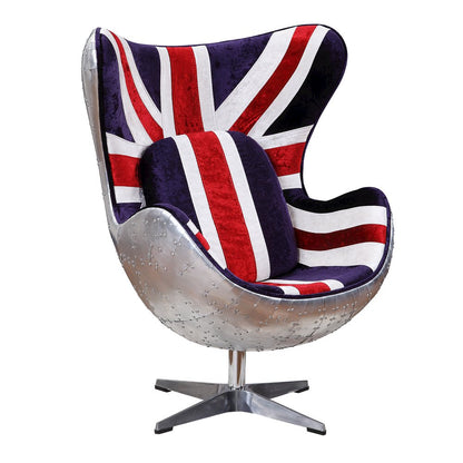 Brancaster Accent Chair w/Swivel Pattern Fabric & Aluminum