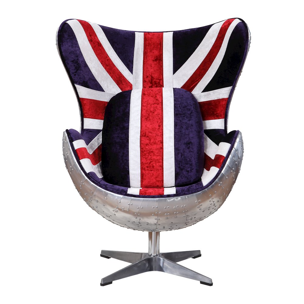 Brancaster Accent Chair w/Swivel Pattern Fabric & Aluminum