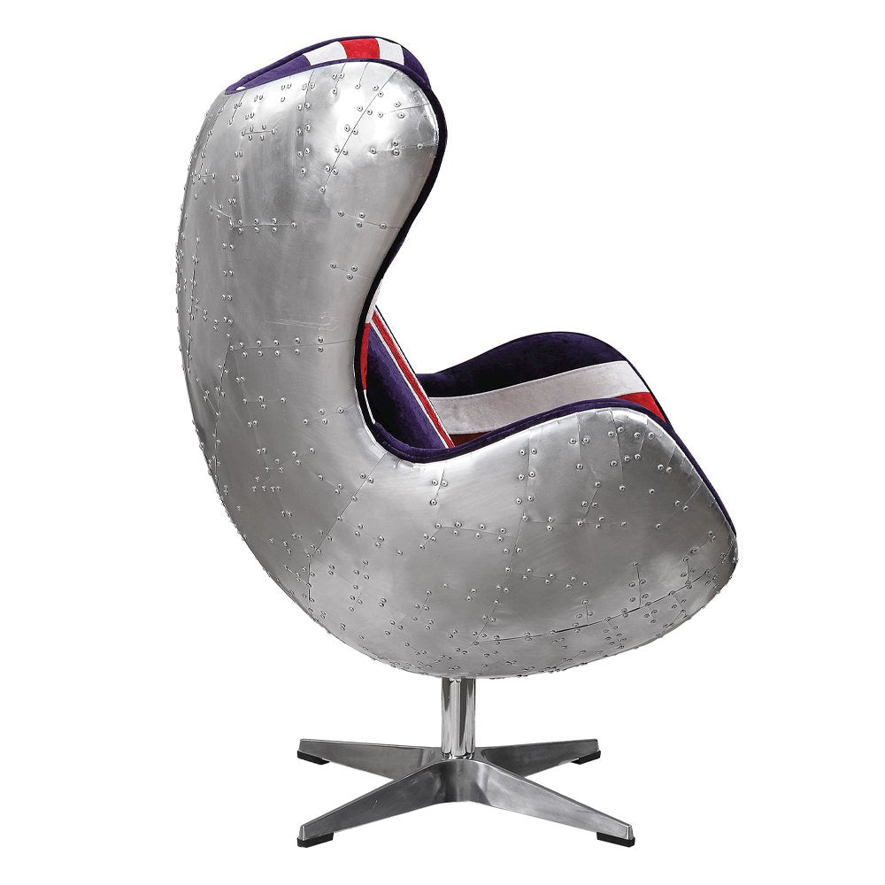 Brancaster Accent Chair w/Swivel Pattern Fabric & Aluminum