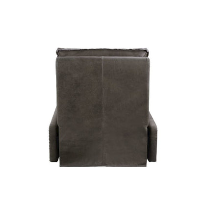 Metier Power Motion Recliner Gray Top Grain Leather & Aluminum