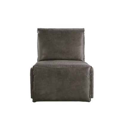 Metier Power Motion Recliner Gray Top Grain Leather & Aluminum