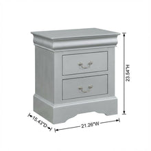 Nightstand with Nickel Hardware and Traditional Design