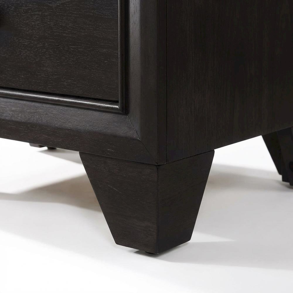 Transitional Espresso Nightstand with Sleek Finish and Functional Design