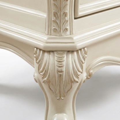 Pearl White Nightstand with Granite Top and Modern Design