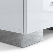 White Nightstand with Chrome Legs for Modern Bedroom Decor