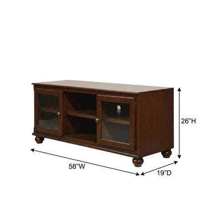 Walnut Wood TV Stand with Modern Design and Veneer Finish