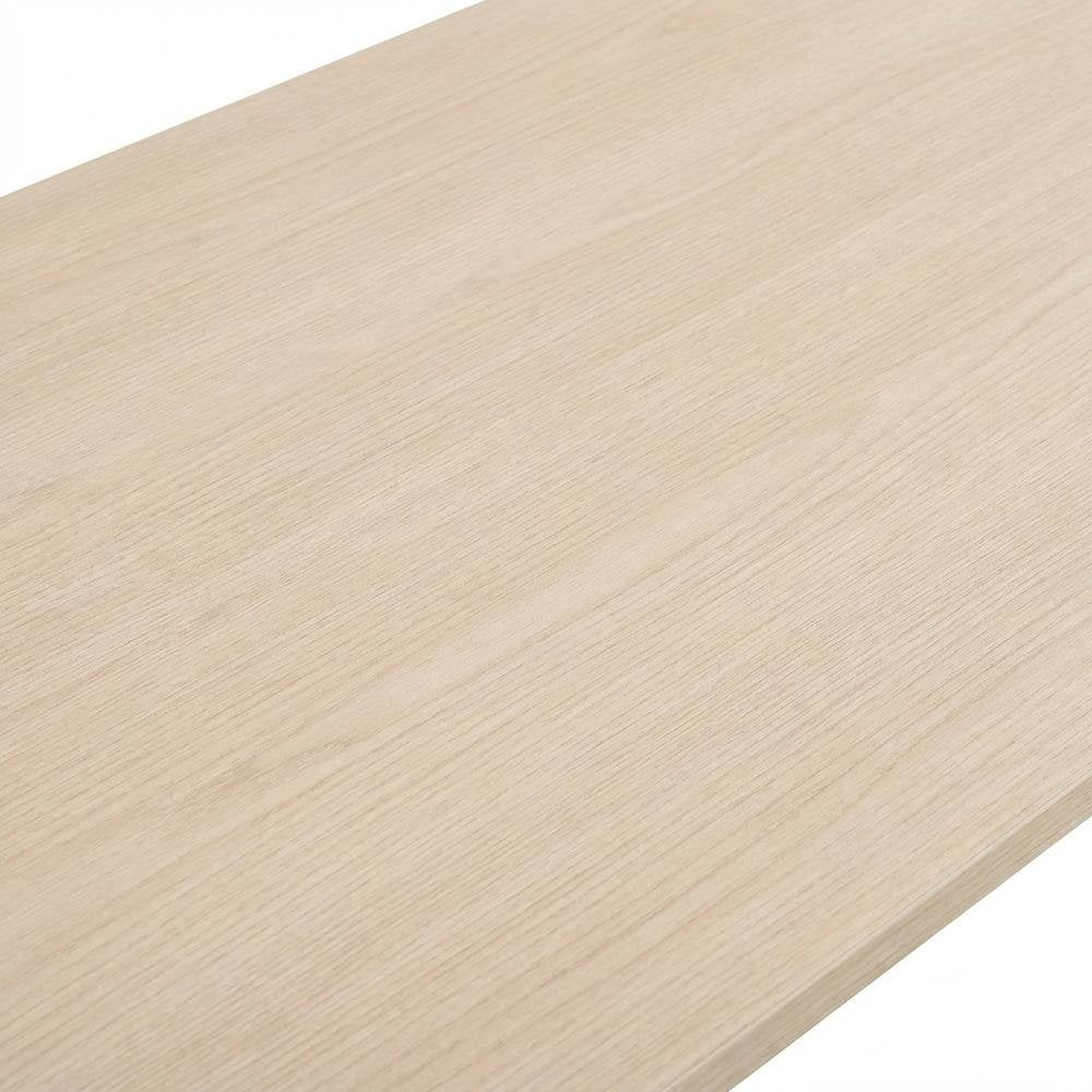 Contemporary Office Desk In Natural Oak With Steel Frame And Veneer Finish