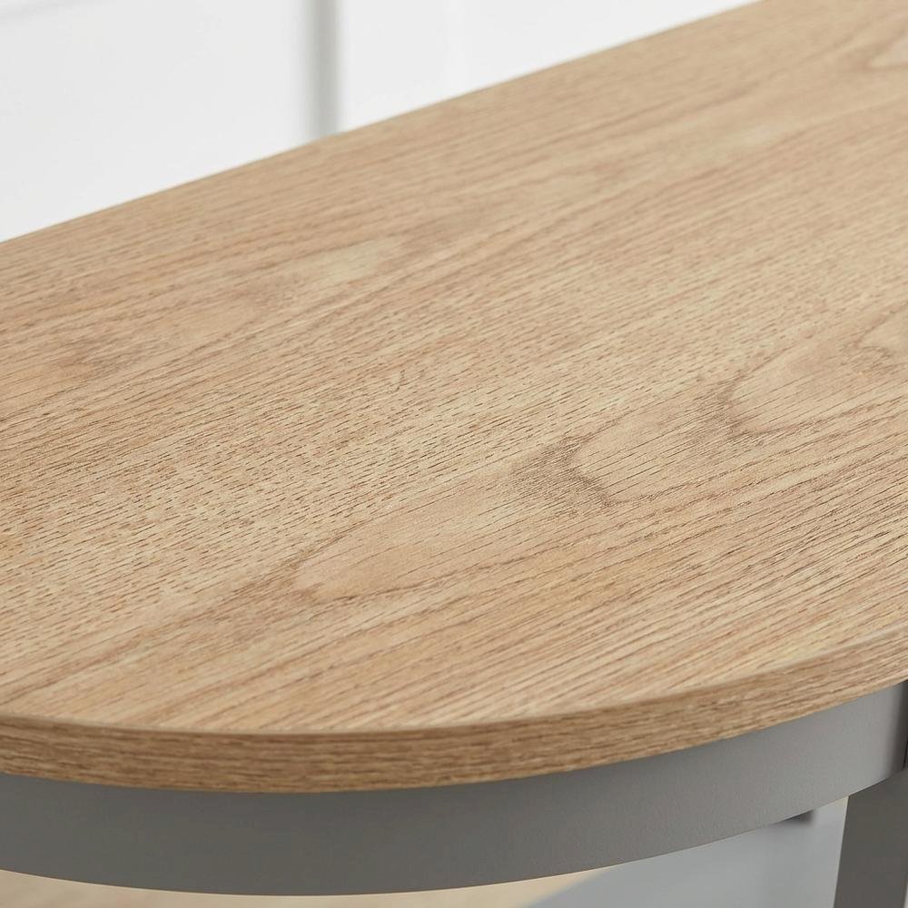 Natural Oak and Gray Console Table with Modern Design and Sturdy Frame