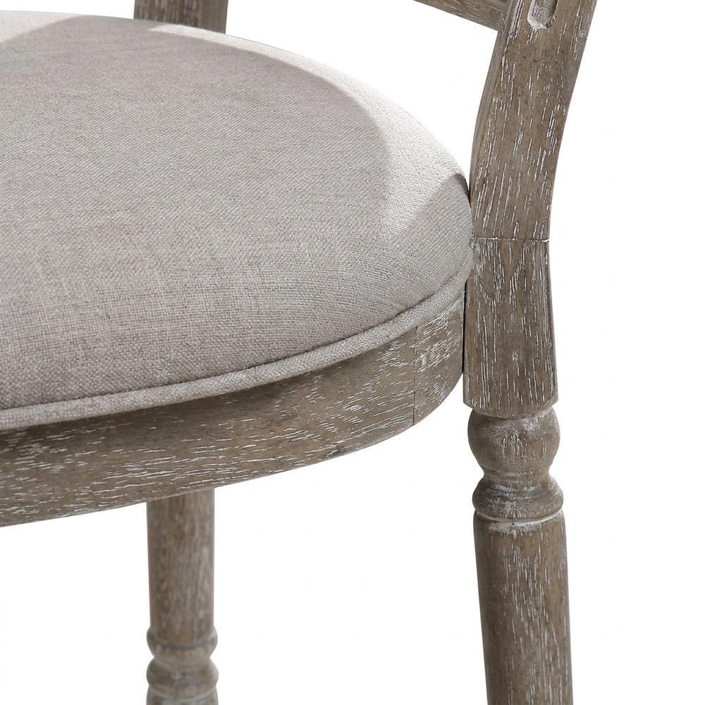 Upholstered Dining Chairs, Wood Side Chairs, Fabric & Reclaimed Gray, Set of 2
