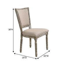 Upholstered Dining Chairs, Wood Side Chairs, Fabric & Reclaimed Gray, Set of 2