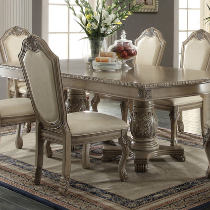 Chateau de Ville Side Chair (Set-2) Synthetic Leather & Antique White