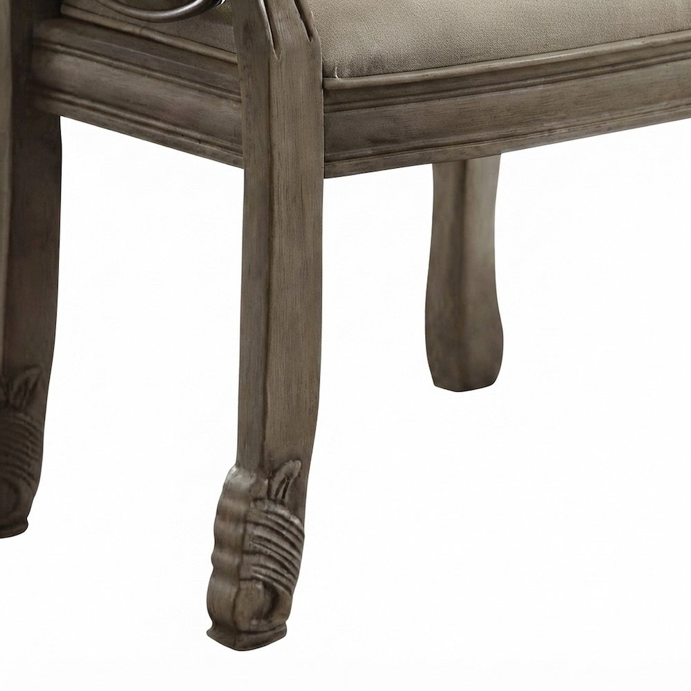 PU Leather Dining Side Chairs, Synthetic Leather & Antique White, Set of 2
