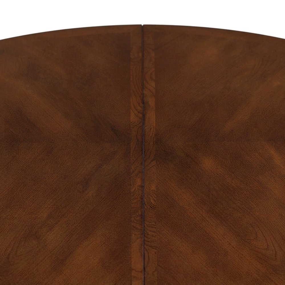 Wood Veneer Square Kitchen Table with Transitional Pedestal Base, Cherry