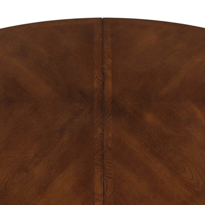 Wood Veneer Square Kitchen Table with Transitional Pedestal Base, Cherry