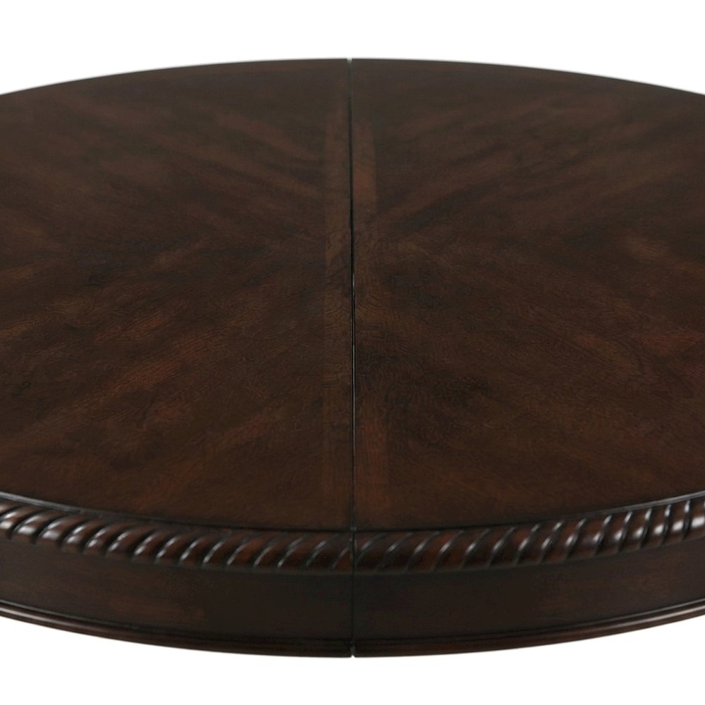 Wood Veneer Square Kitchen Table with Transitional Pedestal Base, Espresso