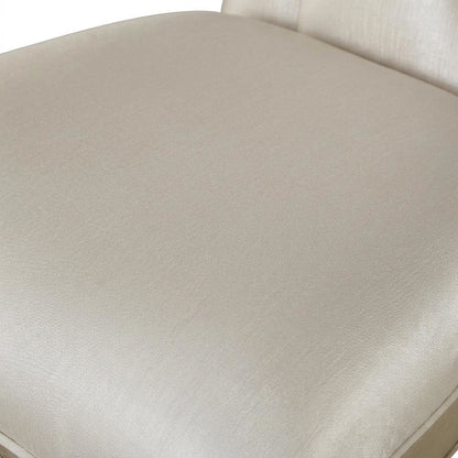 Fabric Accent Dining Chair with Wooden Legs, Cream Fabric & Golden Ivory, Set of 2