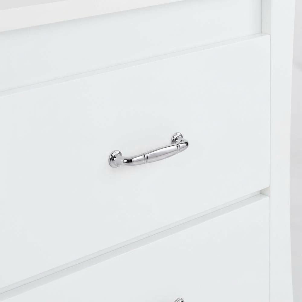 White Nightstand with Modern Design and Storage Shelf