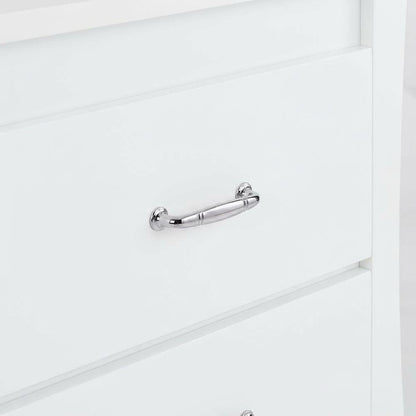 White Nightstand with Modern Design and Storage Shelf