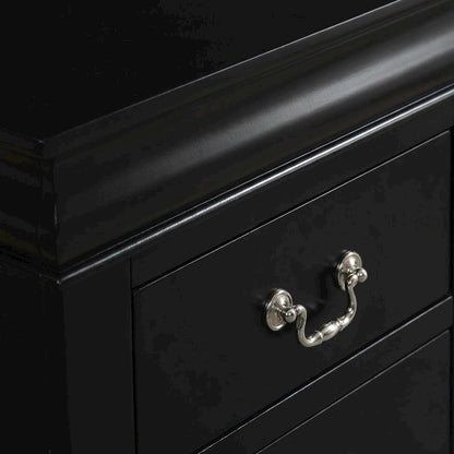 Black Philippe Nightstand with Modern Design and Ample Storage