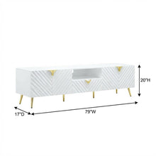 White Gloss Finish TV Stand with Rubberwood and Walnut Veneers for Modern Living