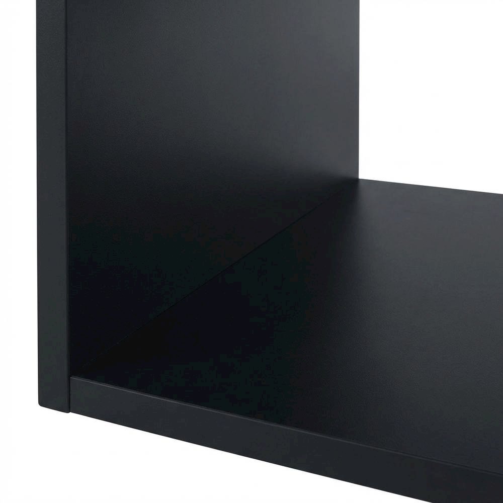 Black Finish Music Desk With Industrial Style And Rectangular Surface