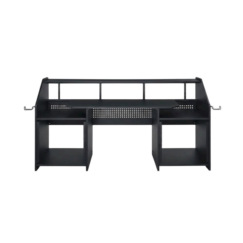 Black Finish Music Desk With Industrial Style And Rectangular Surface