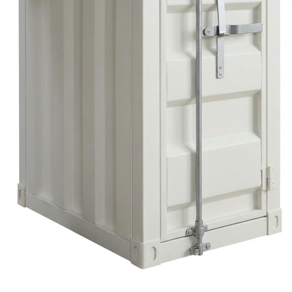 White Cargo Desk With Hutch For Organized Workspace, Sturdy Construction