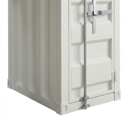 White Cargo Desk With Hutch For Organized Workspace, Sturdy Construction