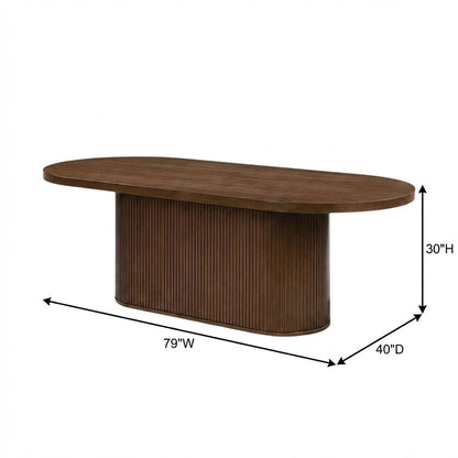Walnut Oval Dining Table, Traditional Wood, Seats 6