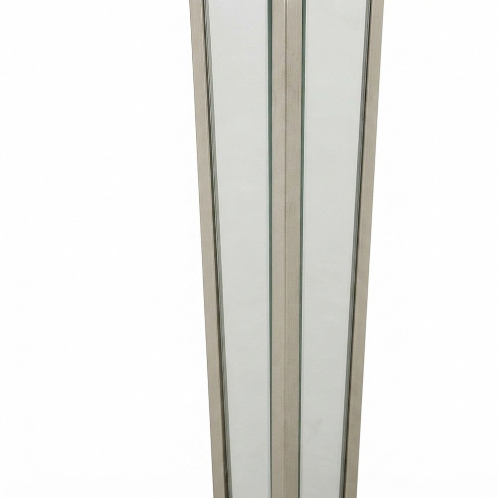 Wood Mirror Dining Table with Extension Leaf, Glam Style, Mirrored & Champagne