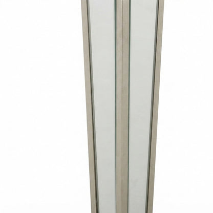 Wood Mirror Dining Table with Extension Leaf, Glam Style, Mirrored & Champagne