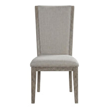 Fabric-Upholstered Armless Dining Side Chairs for Living Room, Fabric & Gray Oak, Set of 2