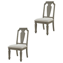 Linen Armless Accent Chair with Rubber Wood Legs, Beige Linen & Weathered Oak, Set of 2