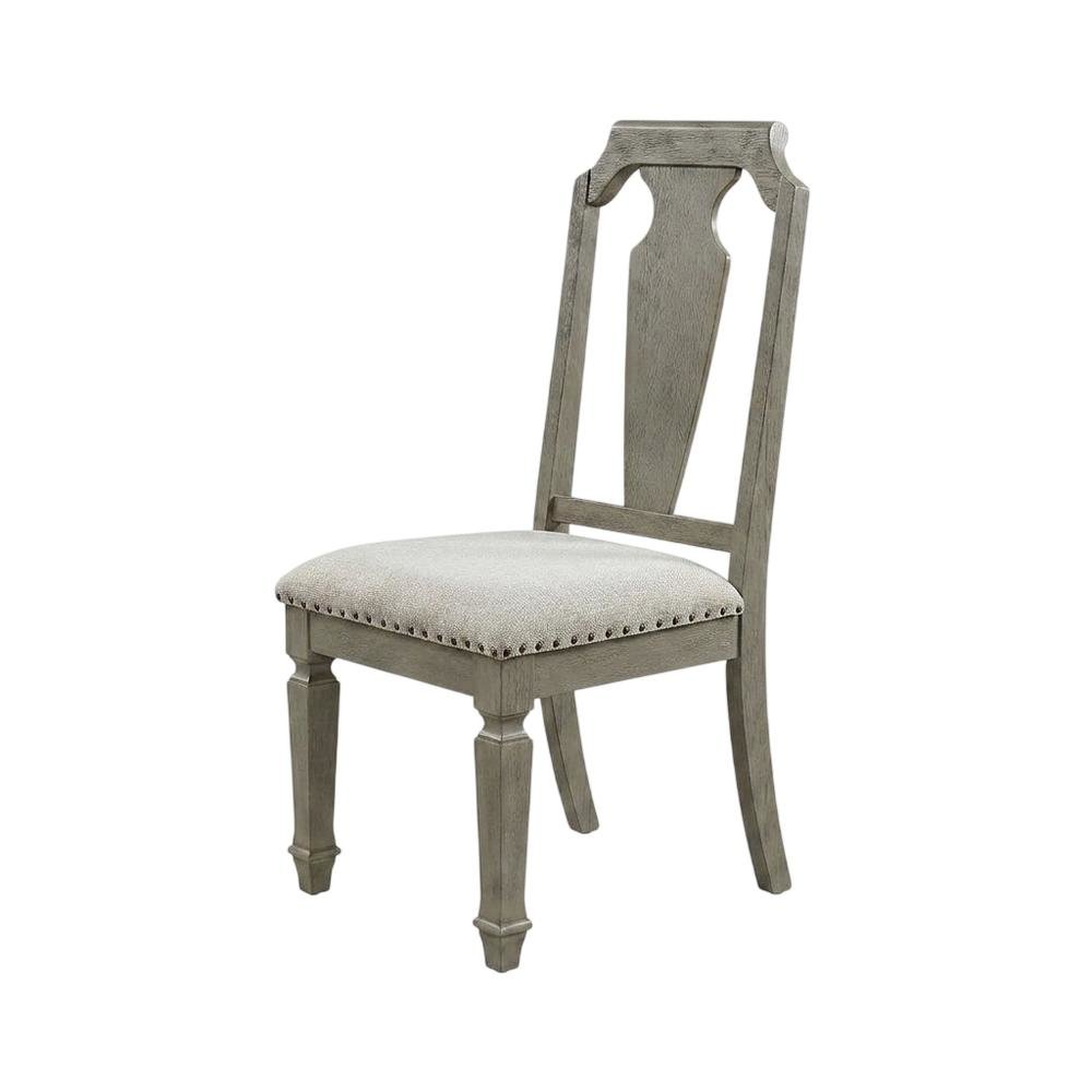 Linen Armless Accent Chair with Rubber Wood Legs, Beige Linen & Weathered Oak, Set of 2