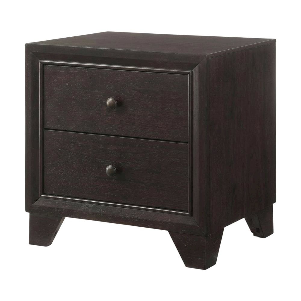 Transitional Espresso Nightstand with Sleek Finish and Functional Design