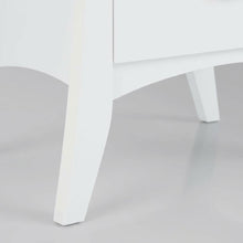 White Nightstand with Modern Design and Storage Shelf