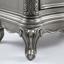 Gray Nightstand with Antique Finish, Transitional Style, Rectangular