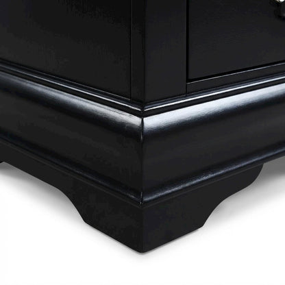 Black Philippe Nightstand with Modern Design and Ample Storage