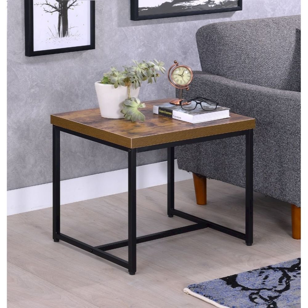 Bob End Table Weathered Oak & Black
