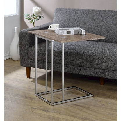 Danson Accent Table Weathered Oak & Chrome