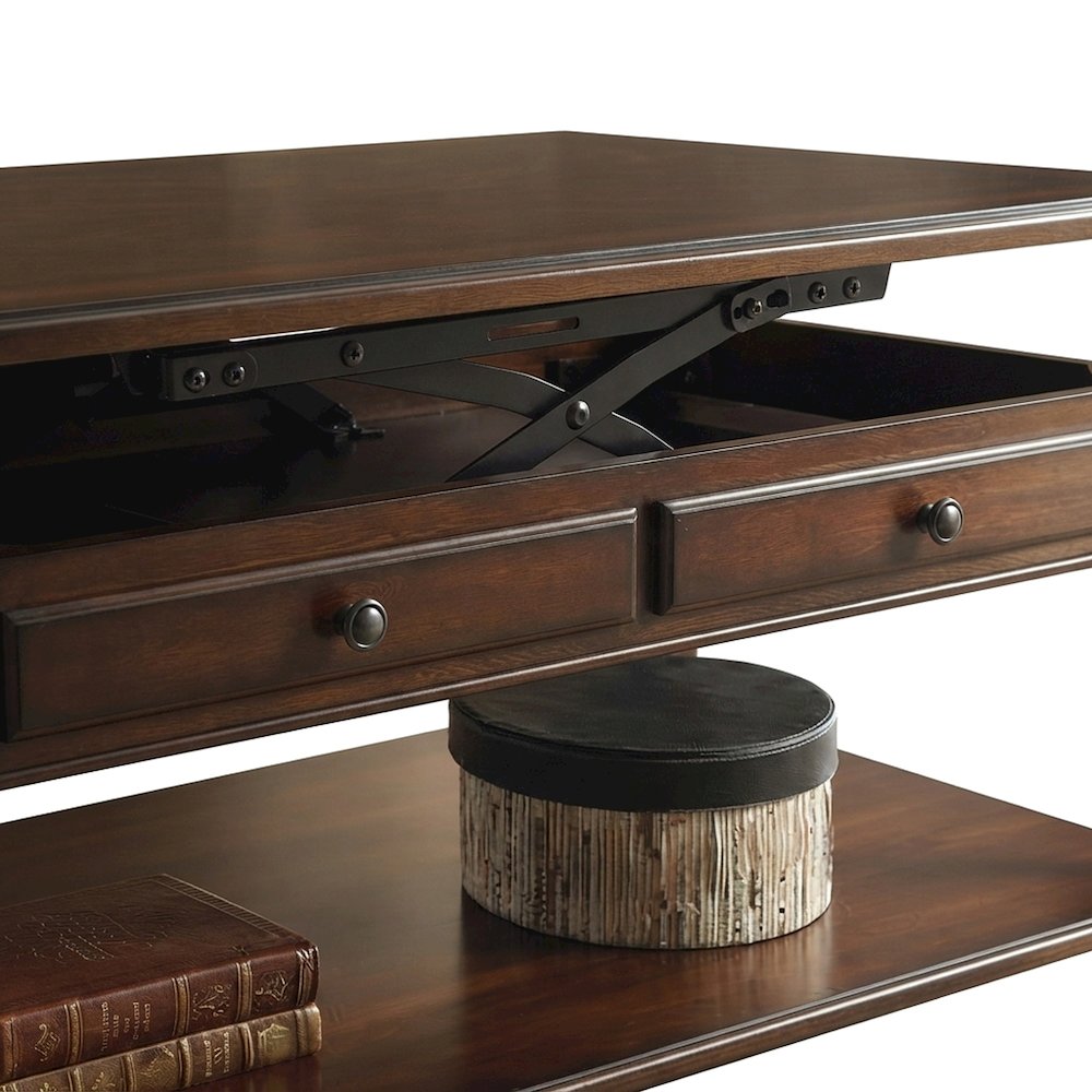 Veneer-Finish Composite Wood End Table, Small Side and Accent Table, Walnut