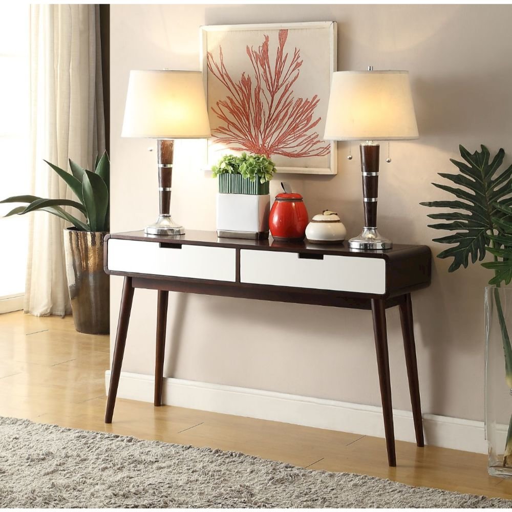 Christa Sofa Table Espresso & White