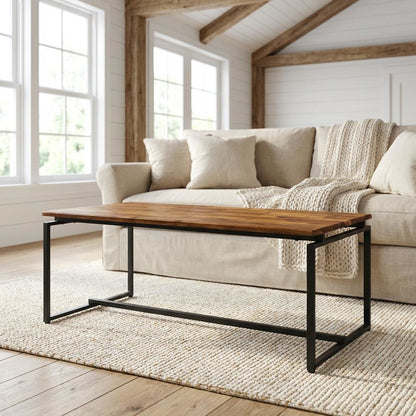 Oak and Black 3-Piece Coffee and End Table Set with Solid Wood Top