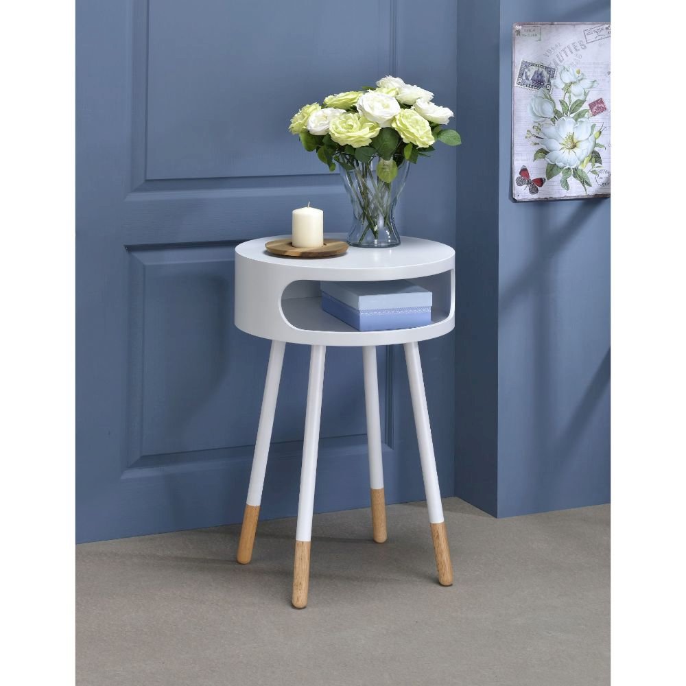 Sonria Accent Table White & Natural