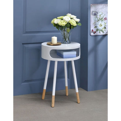 Sonria Accent Table White & Natural
