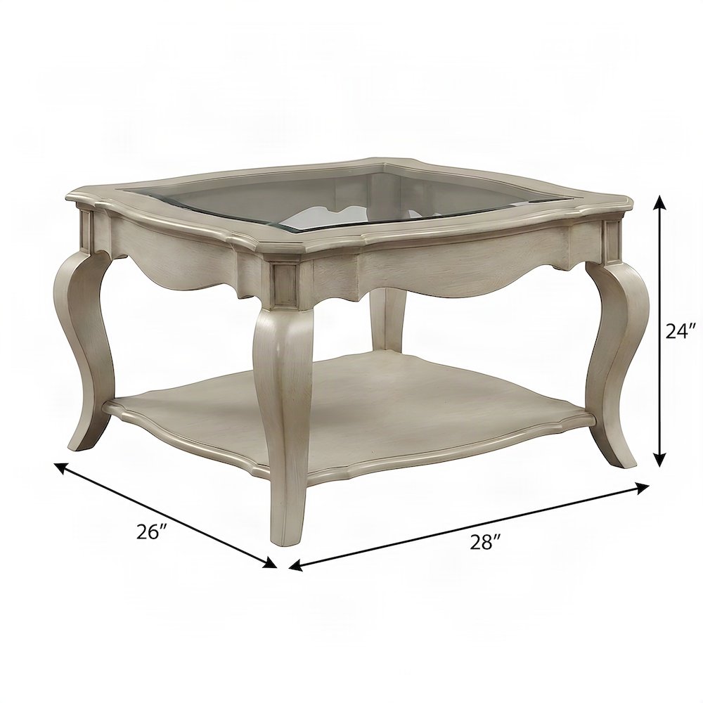 Traditional Wood Side Table, Small End Table for Living Room, Antique Taupe