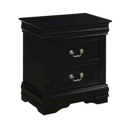 Black Philippe Nightstand with Modern Design and Ample Storage