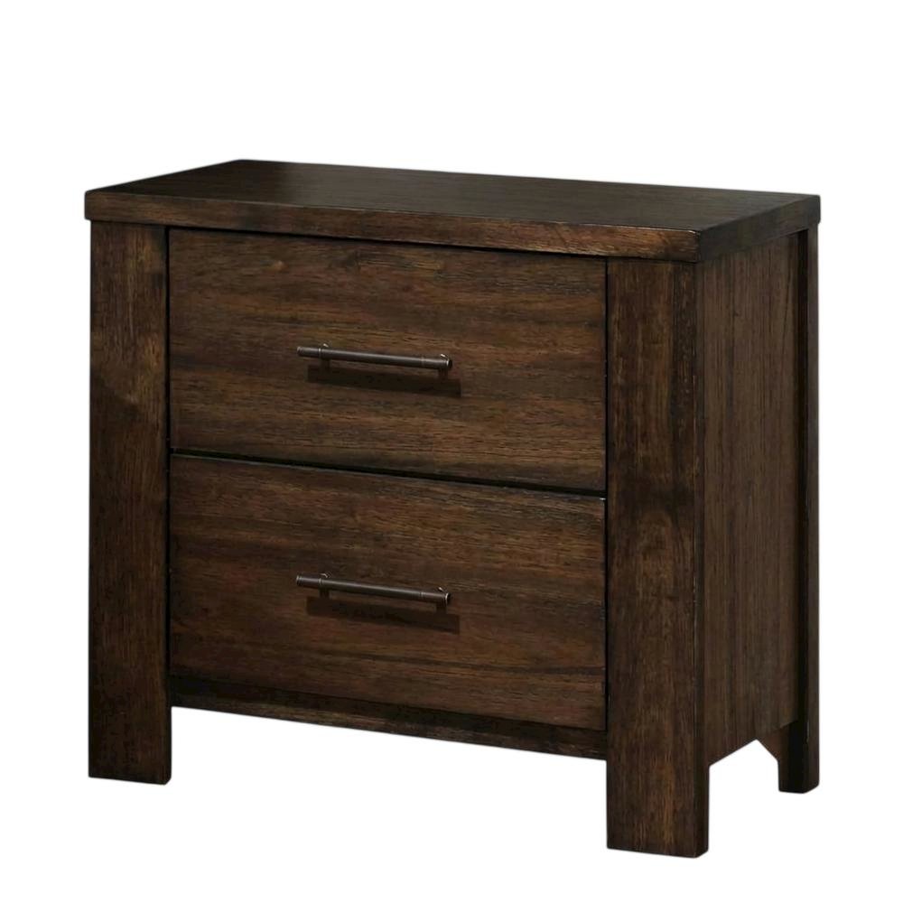 Oak Bedroom Nightstand with Country-Cottage Design and Storage Space